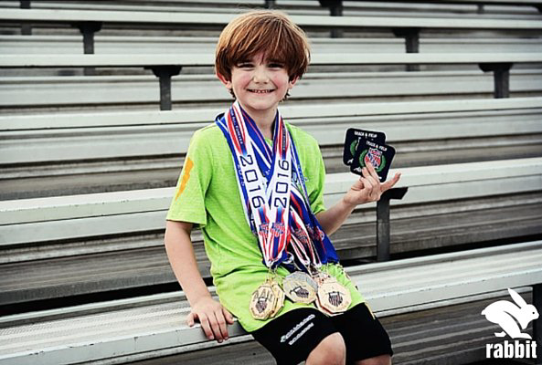 rabbit sponsors Reed Kotalik, a 6 year old that doesn’t let cerebral palsy slow him down, for the Santa Barbara State Street Mile