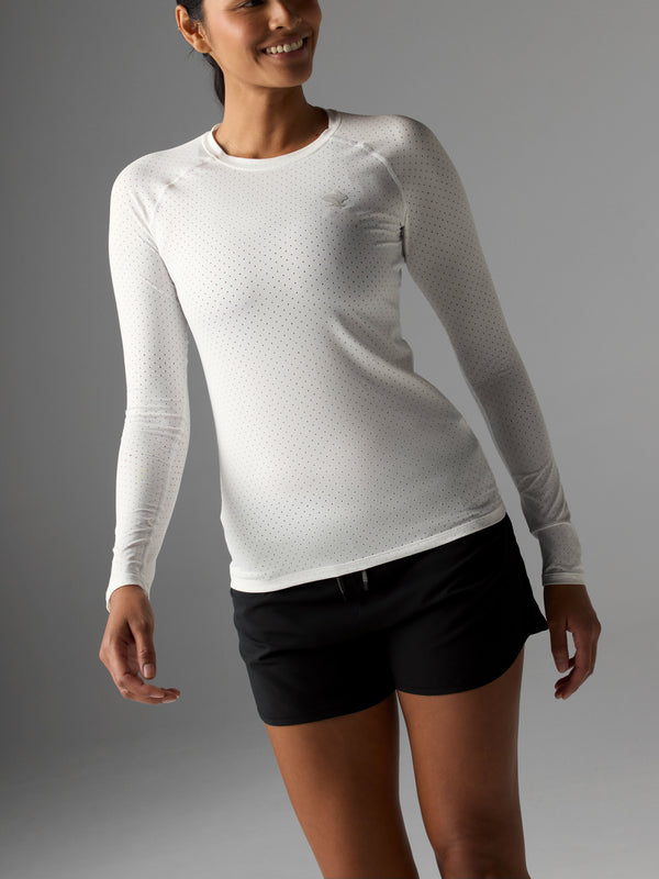 Long Sleeve Workout Top - Ez Tee | Perf ICE LS - rabbit