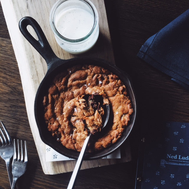 fueled friday: chocolate chip skillet cookie