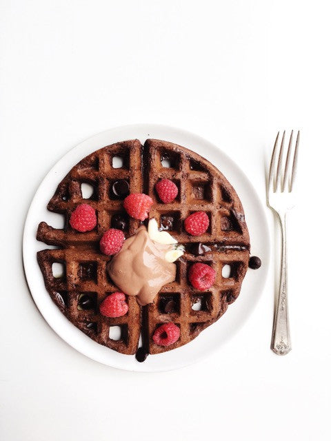 rabbit food: Double Chocolate Waffles + Nutella Cream