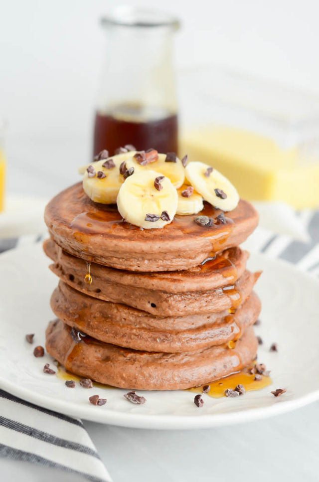 fueled friday: Maca Chia Cocoa Protein Pancakes