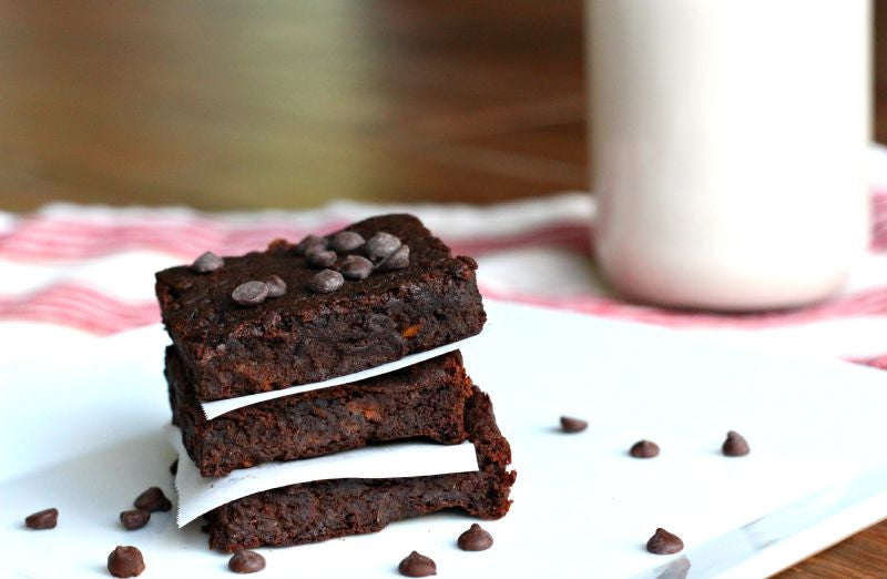 fueled friday: double chocolate sweet potato protein brownies