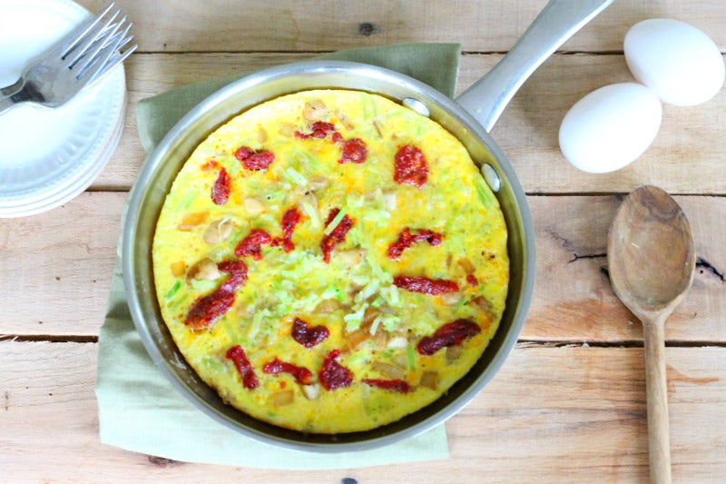 fueled friday: riced broccoli & sun-dried tomato post workout frittata