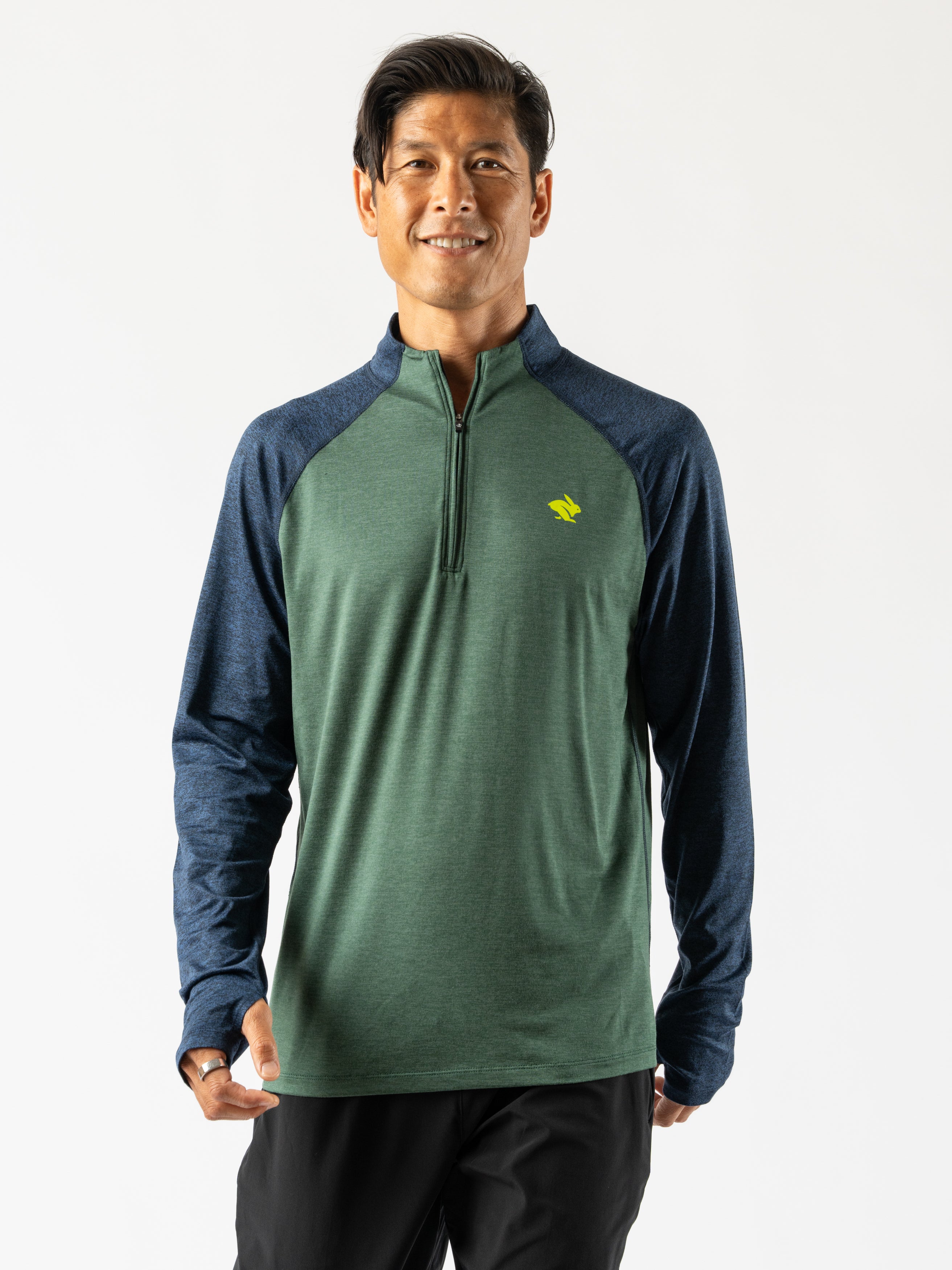 Long Sleeve Workout Tshirt - EZ Zip 2.0 - rabbit