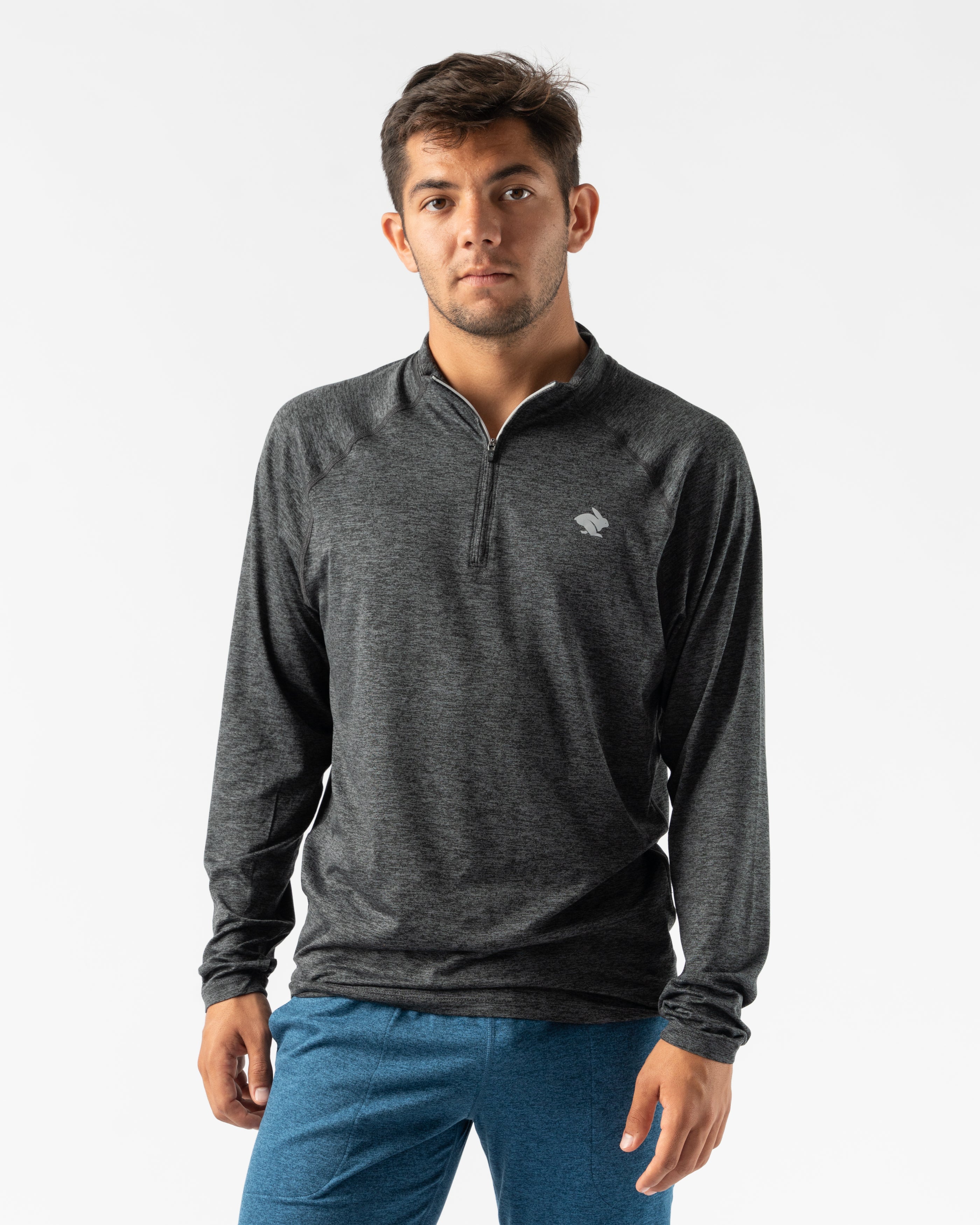 Long Sleeve Workout Tshirt - EZ Zip 2.0 - rabbit