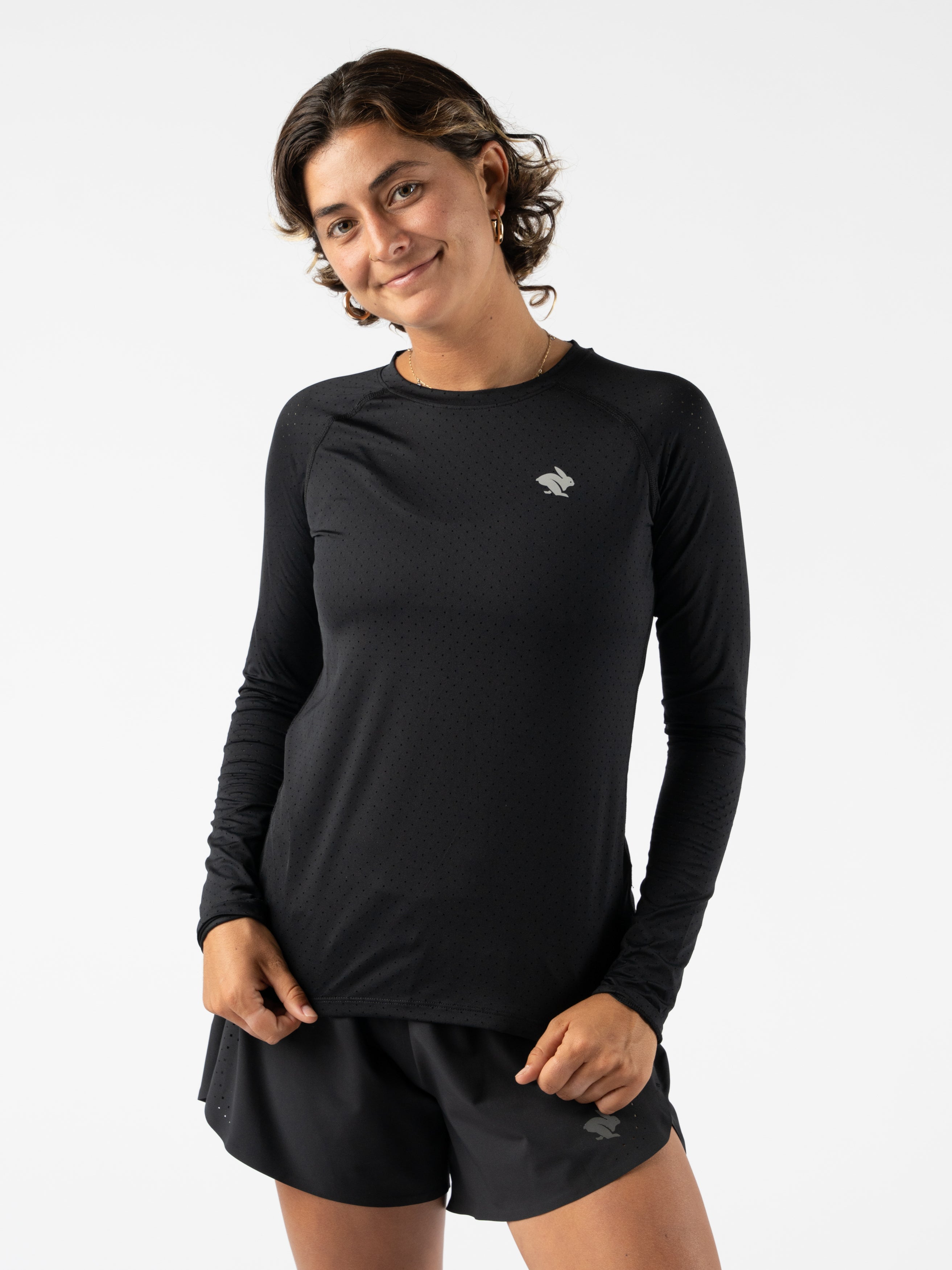 Long Sleeve Workout Top - Ez Tee | Perf ICE LS - rabbit