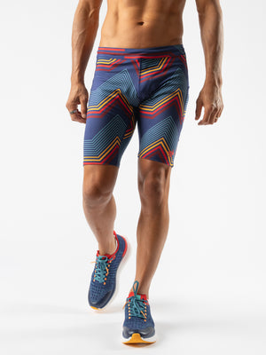 Short 2 en 1 Own the Run 3 bandes - Bleu | France