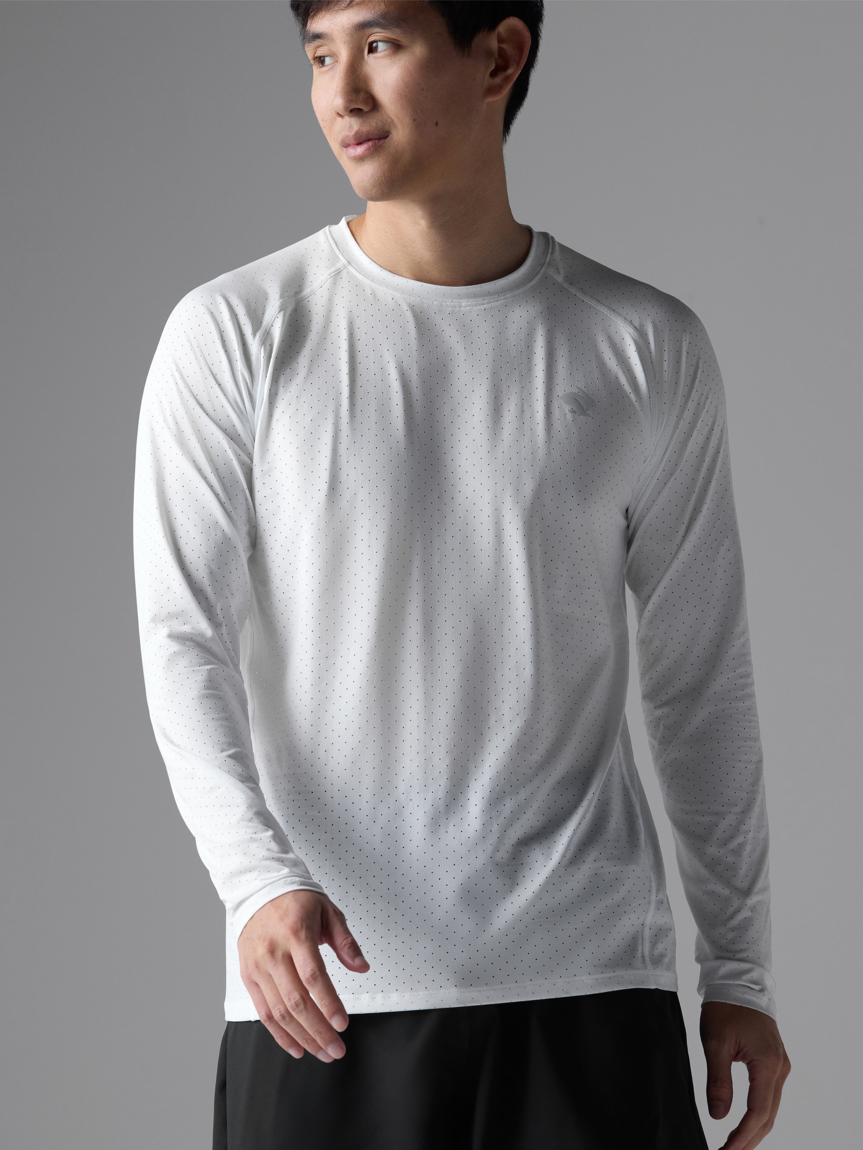 Long Sleeve Workout Top - Ez Tee | Perf ICE LS - rabbit