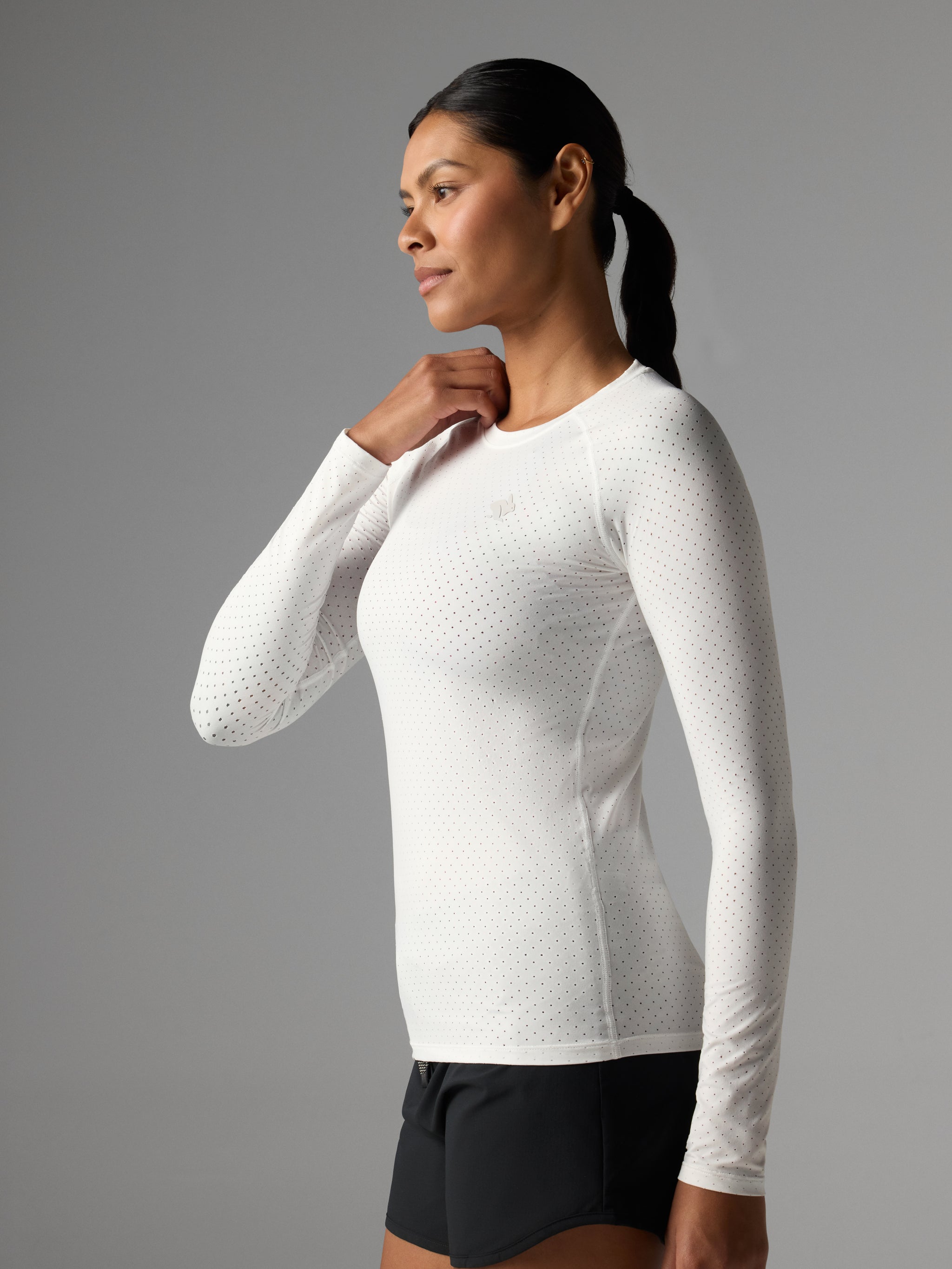 Long Sleeve Workout Top - Ez Tee | Perf ICE LS - rabbit