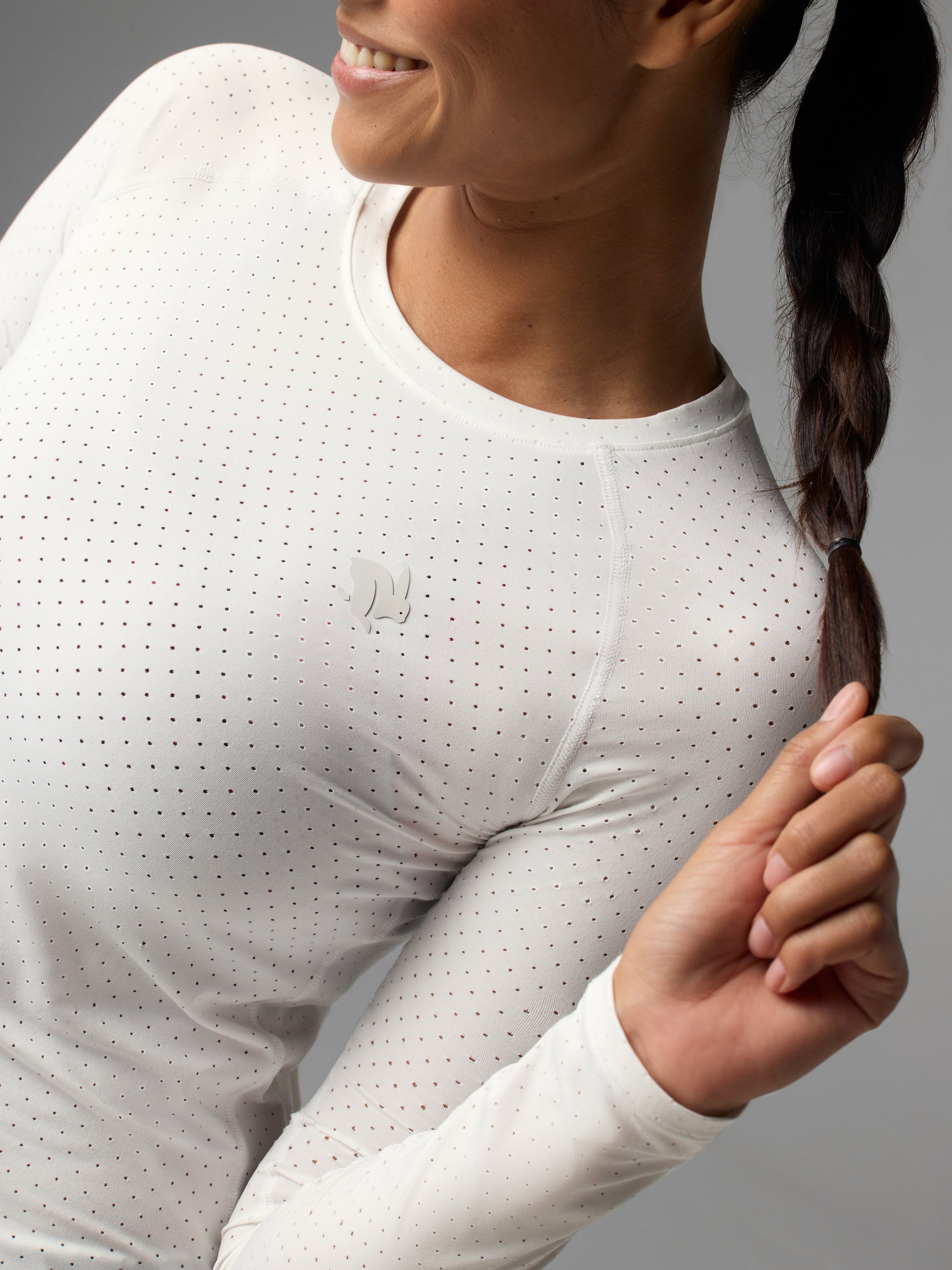 Long Sleeve Workout Top - Ez Tee | Perf ICE LS - rabbit